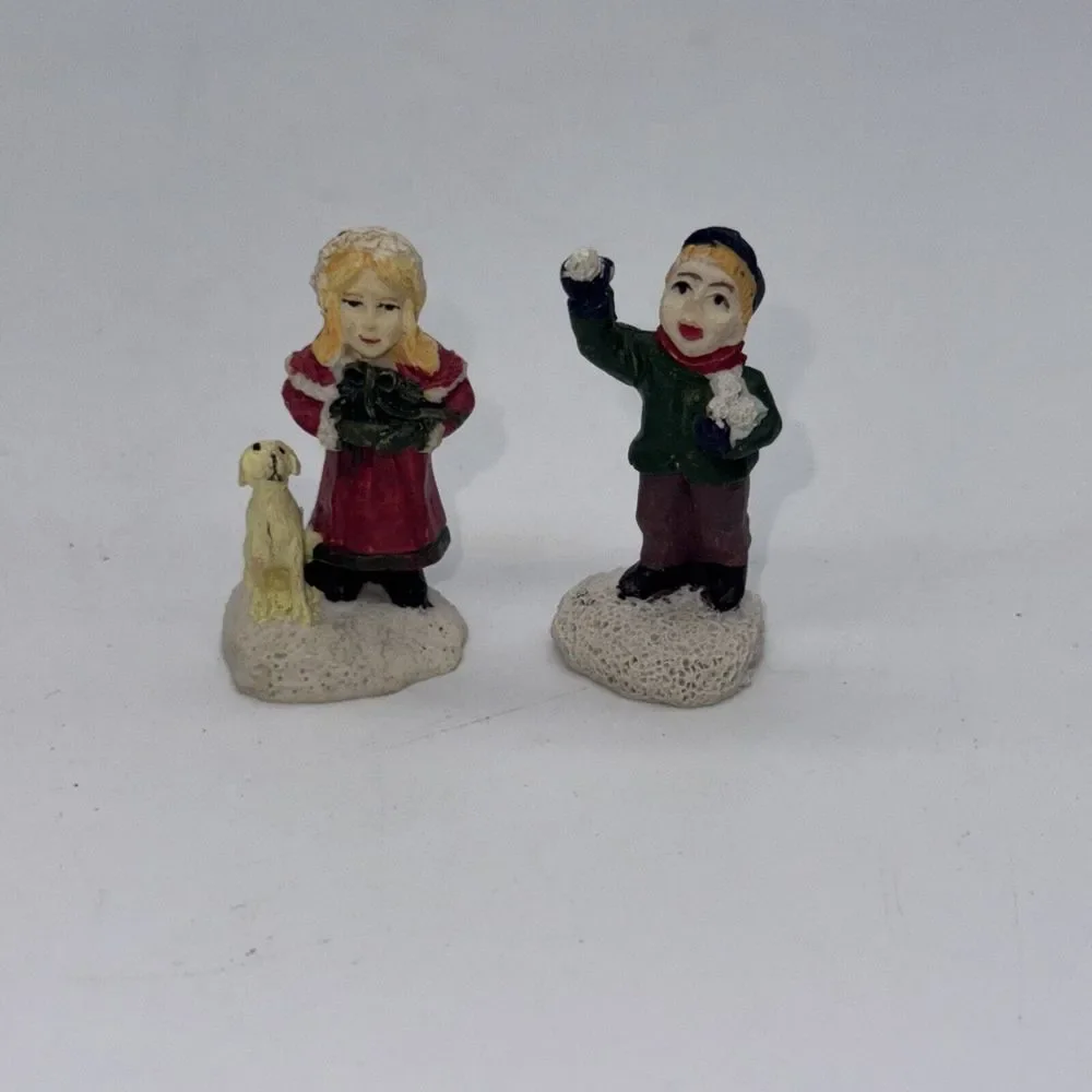 Christmas Victorian Skating Scene Happy Winter Holiday Kmart Replacement‎ Pieces